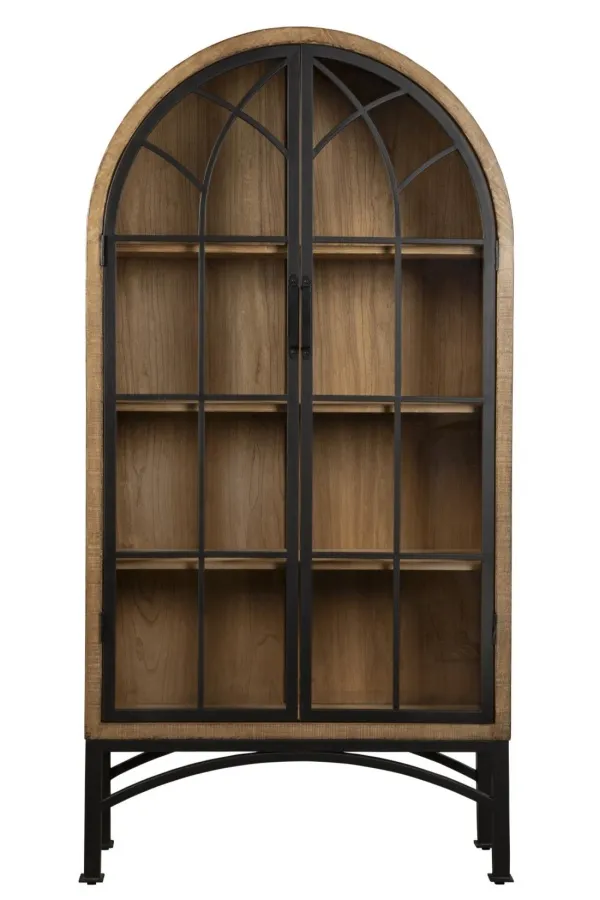 Stone Haven Victoria China Cabinet in Antique Natural and Blackr