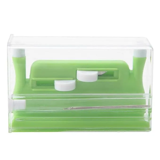 Automatic Double Needle Hand Threader, Hand Threader Green Double Hole Needle Threader Insertion Tool for Sewing Machine DIY Hand Made Works Threader