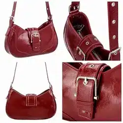 Elegant Buckle Accent Shoulder Sling Bag