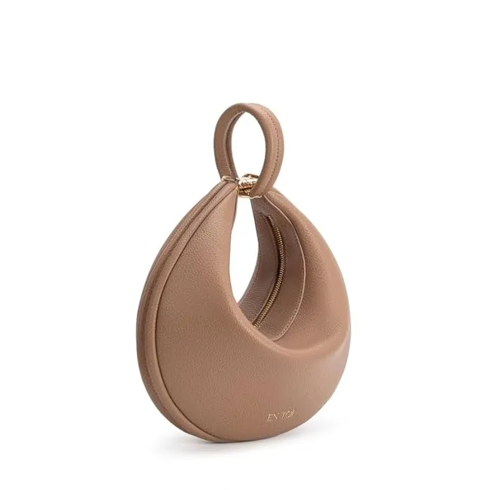 Half Moon Faux Leather Hobo Shoulder Bag for Women Soft Crescent Sling Purse with Top Handle & Adjustable Strap Minimalist Handbag for Daily Use,Outings