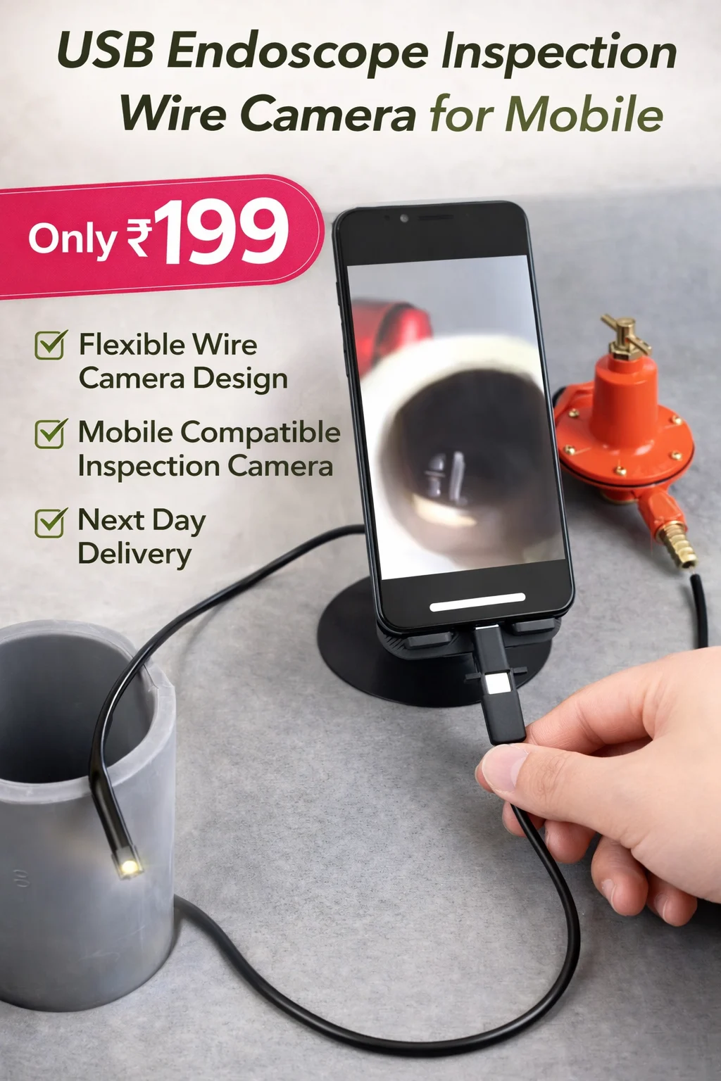 USB Endoscope Inspection Wire Camera for Mobile