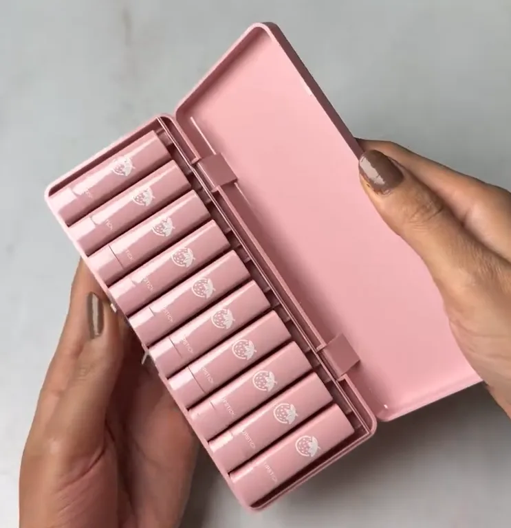 Matte Finish Mini Lipstick Set with Compact Storage Case