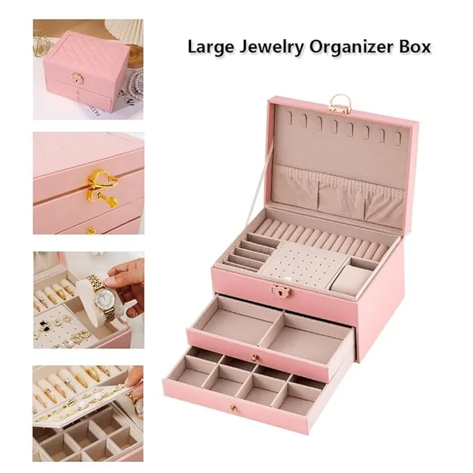 GUOER Jewelry Box for Women Girl