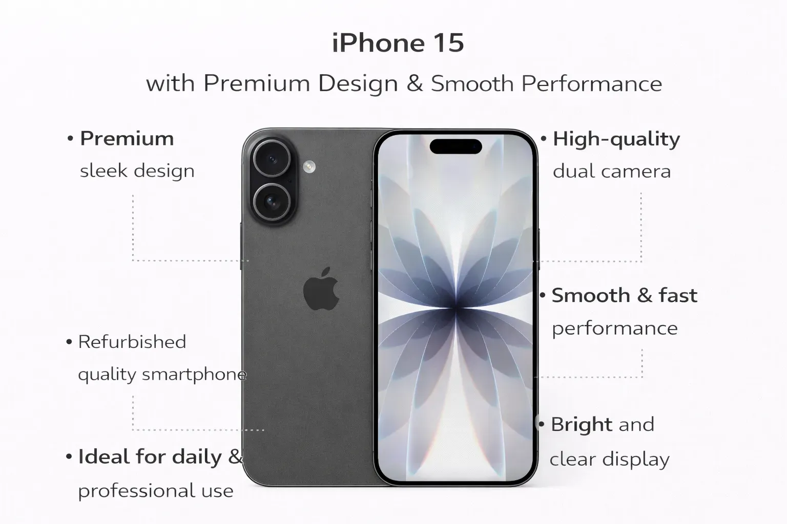 Refurbished iPhone 15 with Advanced Camera &amp; Ultra Smooth Performance