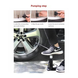 488 Mini Foot Pump Inflator For  Bike And Car