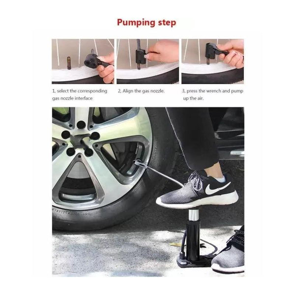 488 Mini Foot Pump Inflator For  Bike And Car