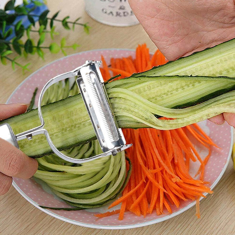 5505 Multi-function 2 In 1 Potato Peeler And Julienne Cutter Stainless Steel Potato Peeler Grated Carrot Grated Suitable For Peeling And Shredding Fruit And Vegetables Kitchen Accessories (1 Pc)