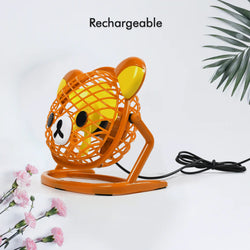 7714  Teddy Bear Portable Fan Adjustable Usb Fan Suitable For Home  Office  Car  Multi Use Fan (Battery Not Include)