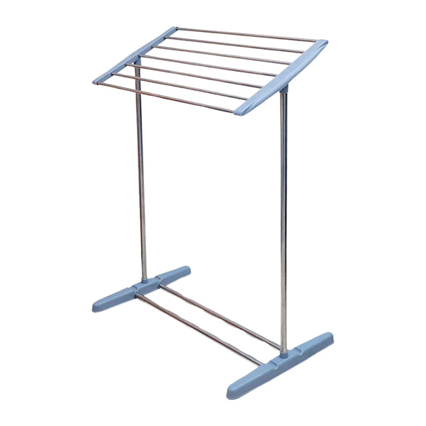 8724 Multi-functional Single Tier Mobile Towel Foldable Rack For Cloth And Towel  Stainless Steel And Plastic Made Mobile Towel And Cloth Rack Holder Indoor  Outdoor Standing Movable Cloth Dryer Rack Balcony Cloth Drying Stand