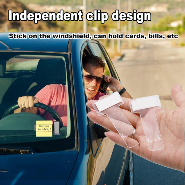 Windscreen Cardholder Fastag Stand Transparent Ticket Holder Car (2 Pc Set)