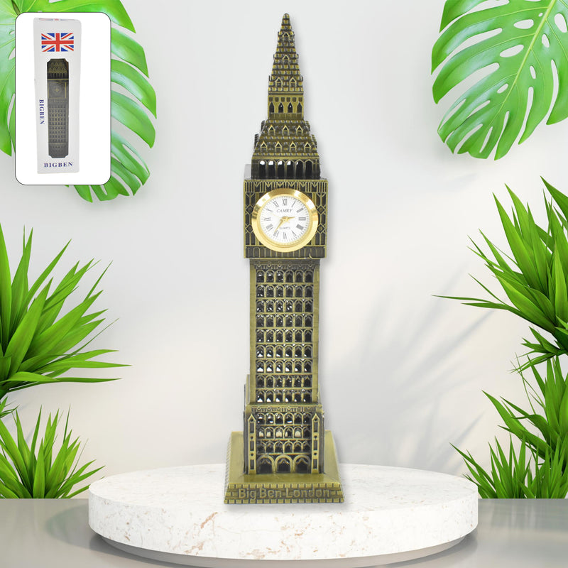 Big Ben London Clock Tower Miniature Metal Statue - Elegant Home Decor And Perfect Gifting Option