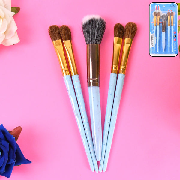 5pc Makeup Brush Tools Kit (5 Pcs Set  Mix Color)