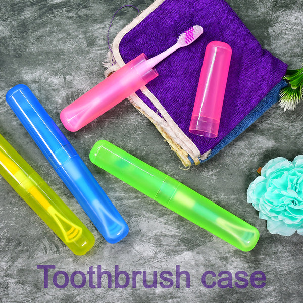 4968 4pc Plastic Toothbrush Cover Anti Bacterial Toothbrush Container- Tooth Brush Travel Covers Case Holder Cases