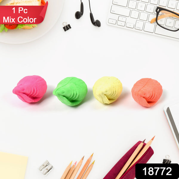 Shankh Shape Eraser Rubber (1 Pc  Mix Colour  Design)