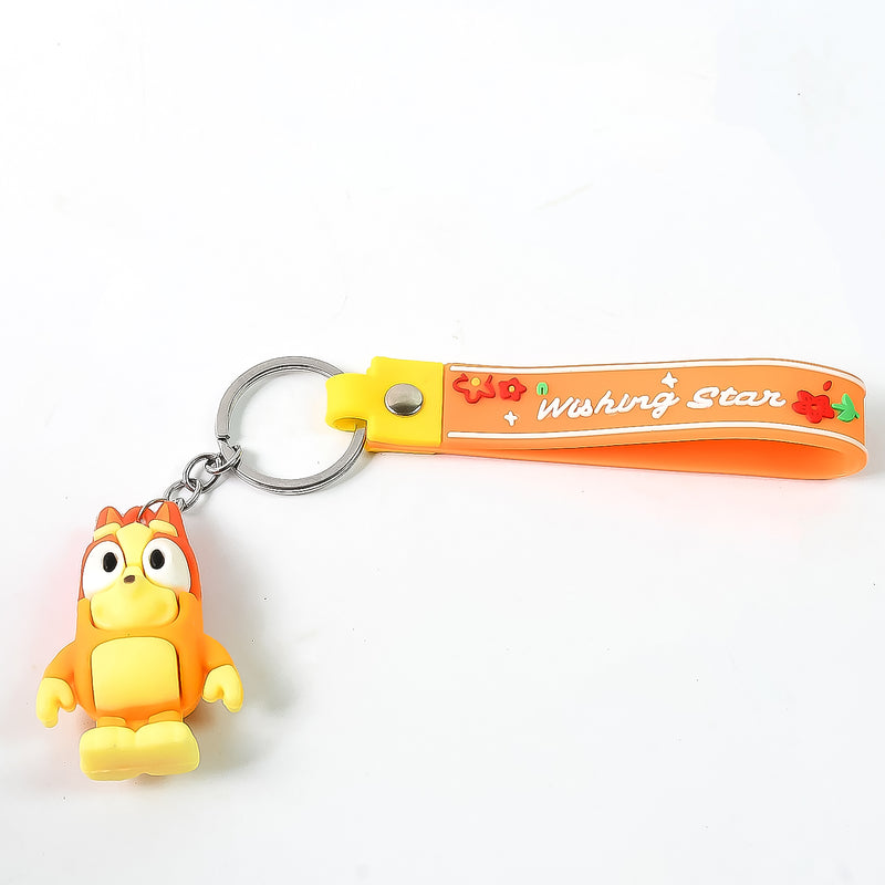 Cute Cartoon Silicone 3d Key Chain With Metal Hook  Strap (Pack Of 1)