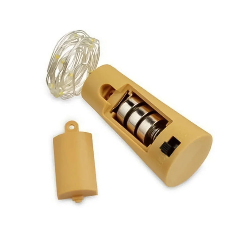 Wine Bottle Cork String Light  Multi Led  2m Cable Length Copper Wire Battery Operated (White  1 Pc)