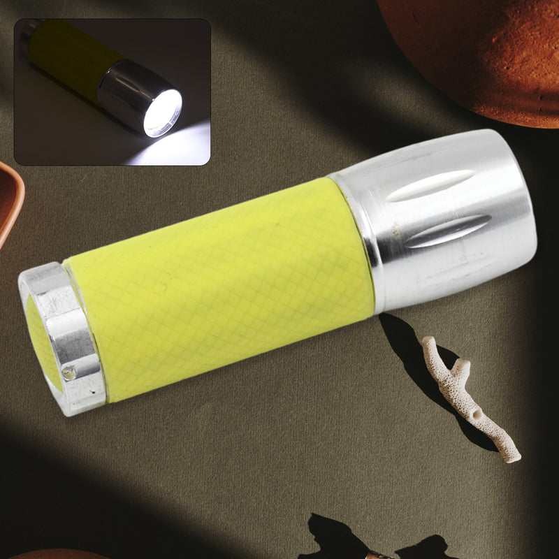 Portable Mini Torch  Flashlight 9 Led Powerful High Lumens Pen Light Easy To Carry Portable Pocket Compact Torch For Emergency 3 Battery Operated (Battery Not Included  1 Pc)