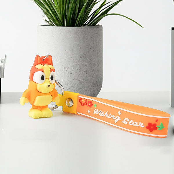 Cute Cartoon Silicone 3d Key Chain With Metal Hook  Strap (Pack Of 1)