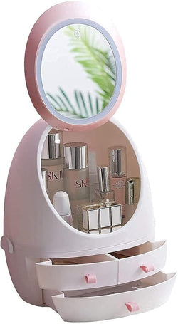 HD Cosmetic Mirror Case for Dressing Table Makeup Organizer Storage Box