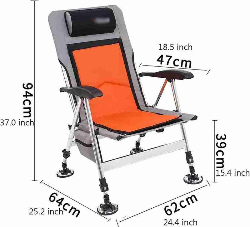 Folding Fishing Chair Adjustable Chair Back Leg Detachable Breathable Cushion Camping Beach Reclining Chair Camping Chair