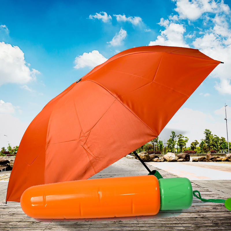 8521 Vegetable Shaped Folding Umbrella Plastic Case Creative Fashion Folding Mini Sun Shade Rain Umbrella Unique Umbrella Sun  Uv Protection Cute Design (1 Pc)