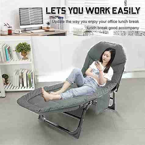 Folding Recliner Chair Adjustable Camping Bed Single for Sleeping for Lounge Indoor, Outdoor Travelling Portable Bed