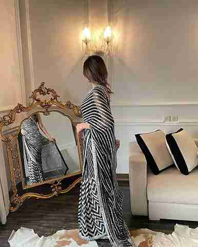 New Launching Black Sequence Saree