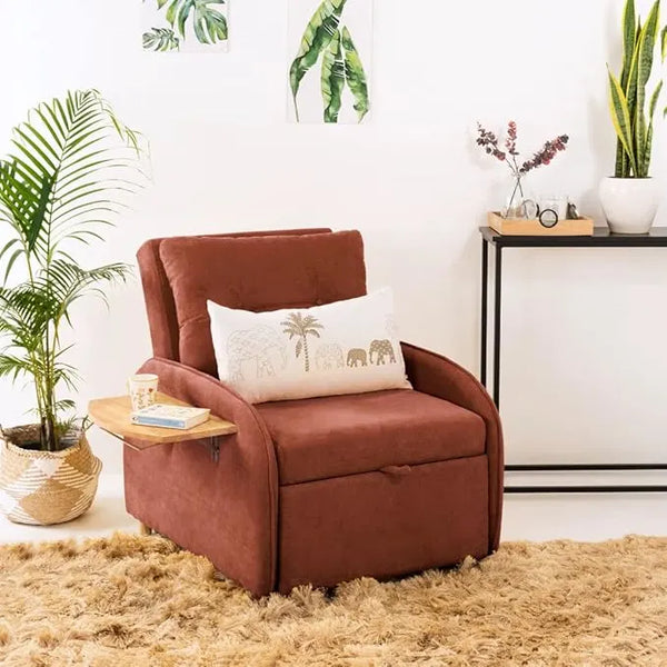 Single Seater 3 in 1 Sofa Cum Bed with Side Table