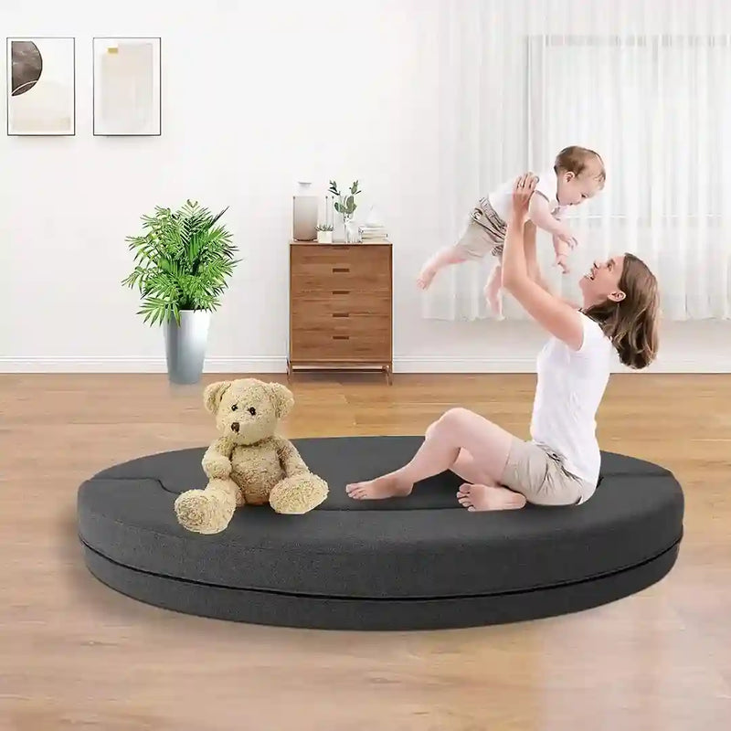 Modern Folding Sofa Bed Couch Memory Foam with 2 Pillows Sleeper Sofa