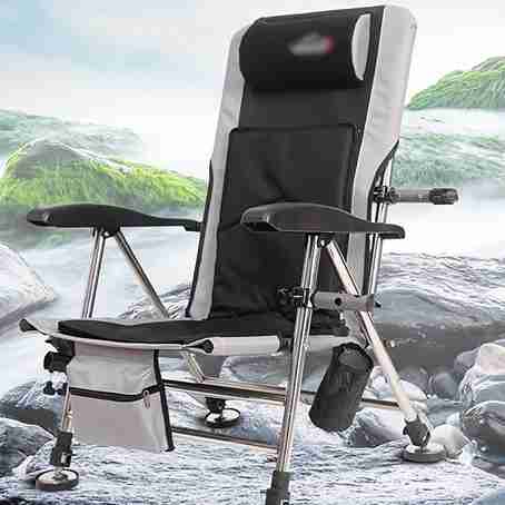 Folding Fishing Chair Adjustable Chair Back Leg Detachable Breathable Cushion Camping Beach Reclining Chair Camping Chair