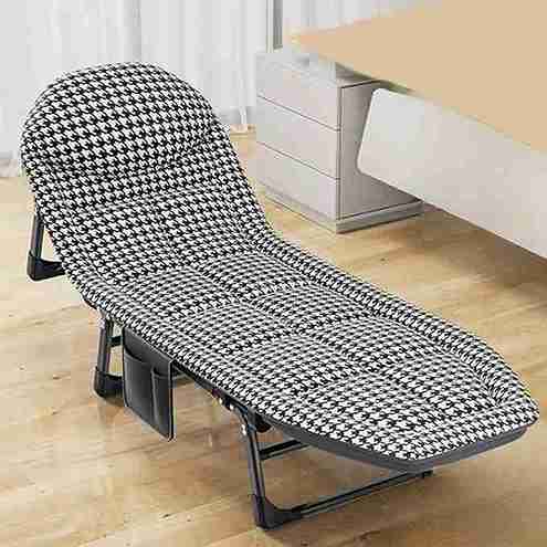 Folding Recliner Chair Adjustable Camping Bed Single for Sleeping for Lounge Indoor, Outdoor Travelling Portable Bed