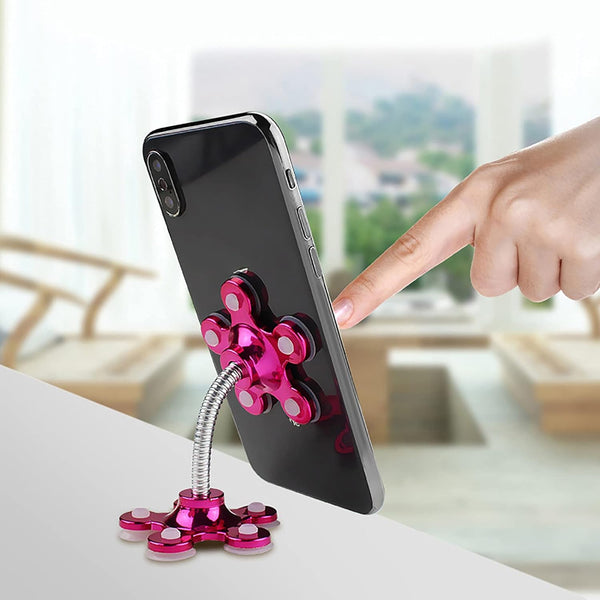 0662 Phone Holder 360rotatable Phone Stand Multi-function Double-sided Suction Cup Mobile Phone Holder ( Moq - 6 Pc )