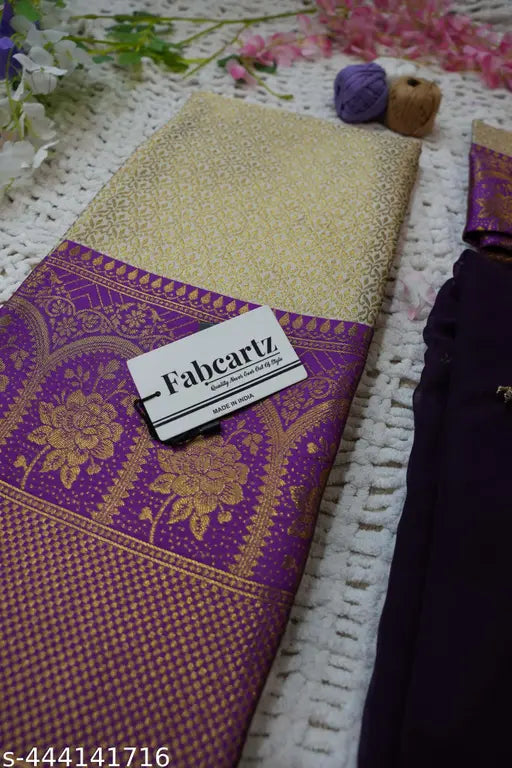 Beautiful Embroidery work Unstitched Half Saree with Woven Design & Rangoli Embroidery Dupatta For Women