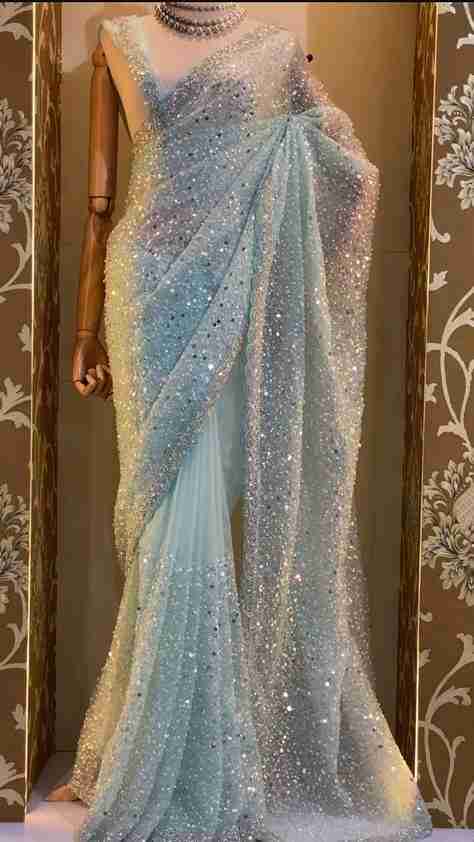 Fancy Bollywood Inspired Foil Saree With Blouse Piece