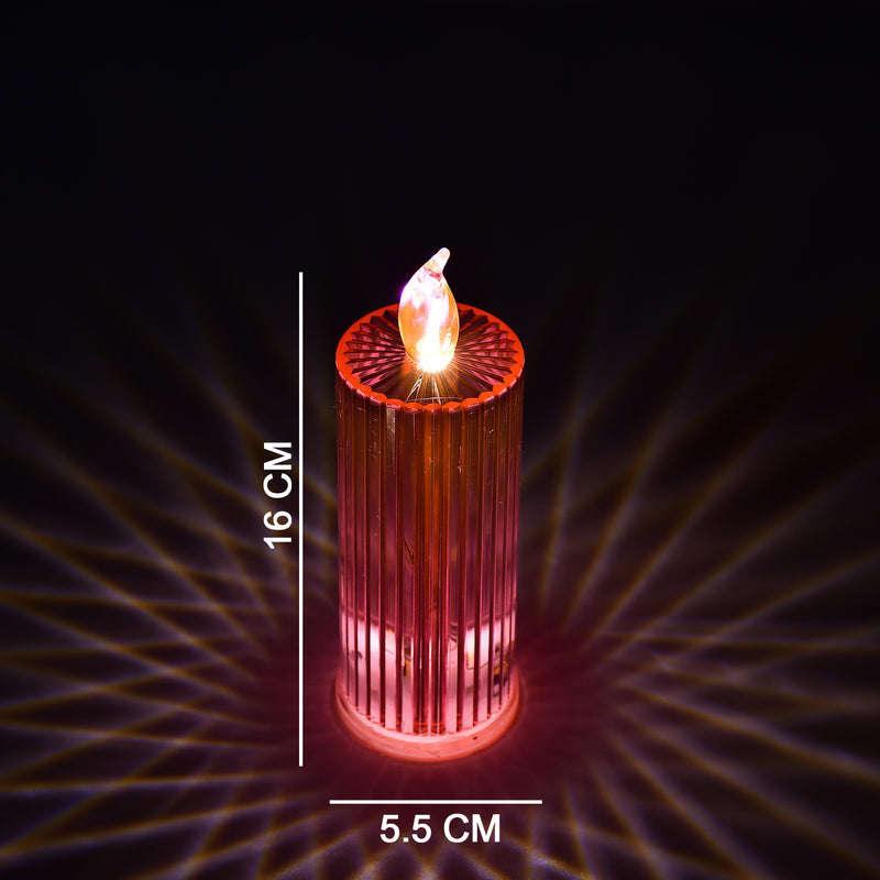6243 Big Simple Candles For Home Decoration Crystal Candle Lights (Multicolor)