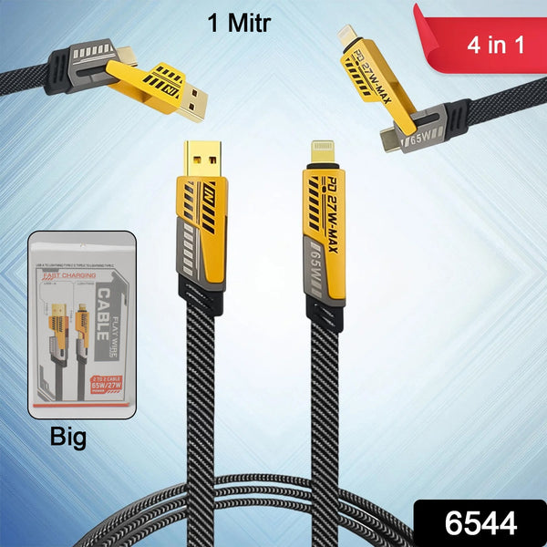 4 In 1 Charging Cable 65w Cable (1 Pc  1 Mtr.)