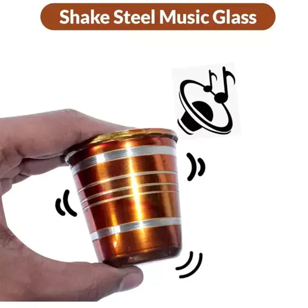 3343 Stainless Steel Glass With Bell Sound For Kids Boys And Girls Glass Set Waterjuice Glass Stainless Steel Baby Musical Toy Glass