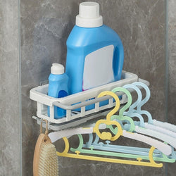 8788 Multipurpose Platic Hanging Drain Rack Retractable Sponge Storage Hanging Rack With Adhesive Hook For Kitchen And Bathroom Dishcloth Holders Basket Drying Tray Organizer