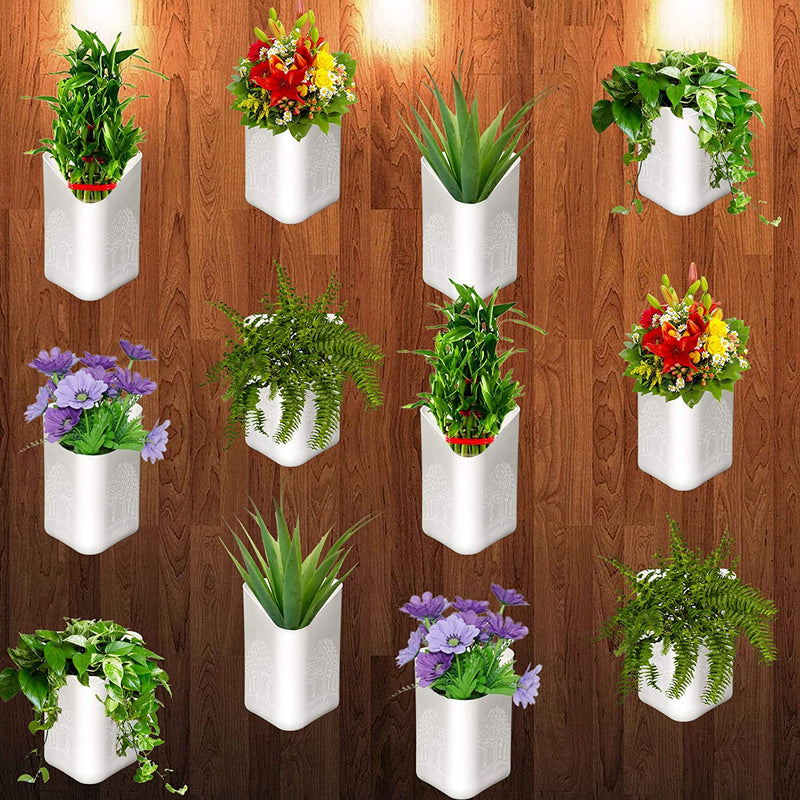 3858 Plastic Vertical Hanging Planter Pot Multicolour