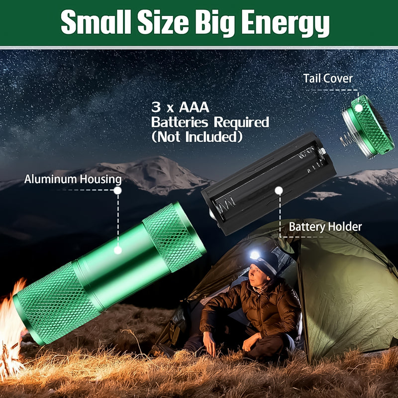 Super-bright Mini 9 Led Bulb Pocket Torches - Small Torch Flashlight For Camping Hiking Diy Travelling Outdoors And More3 Battery Operated (Battery Not Included  1 Pc)