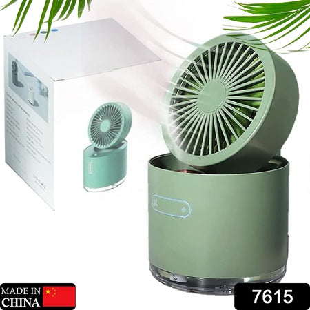 7615 Mini Desktop Cooling Fan Automatic Shaking Head Rotating Spray Humidifier Fan Water Cooling Small Fan Desktop Mini Air Conditioning Fan With Small Water Tank (Battery Not Include)