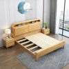 Solid Wood Bedroom Queen Bed with Storage Headboard