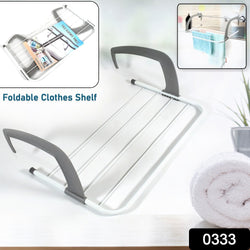 0333 Metal Steel Folding Drying Rack For Clothes Balcony Laundry Hanger For Small Clothes Drying Hanger Metal Clothes Drying Stand Socks And Plant Storage Holder Outdoor  Indoor Clothes-towel Drying Rack Hanging On The Door Bathroom