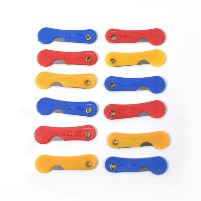 Multicolour Mini Paper Cutter Knife Pencil Knife (Pack Of 12)