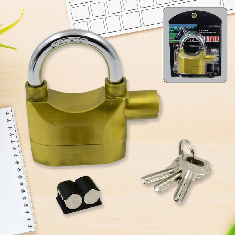 Security Alarm Metallic Lock System With 3 Keys (1 Set  Mix Color)