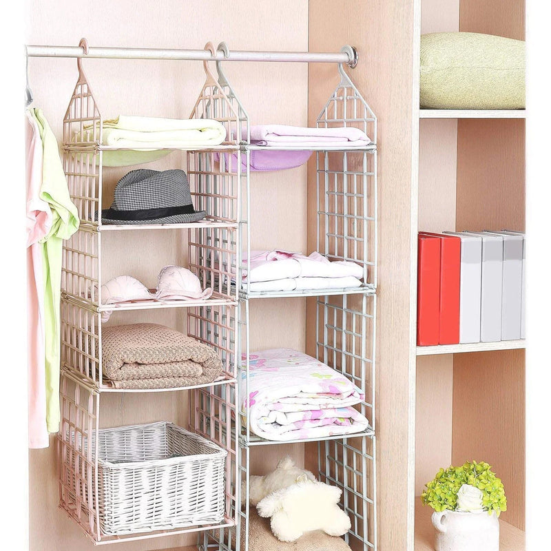 4526 Multipurpose 5 Layer Folding Clothes Storage Rackscloset For Students Wardrobe Shelves Socks Scarf T-shirt Etchanging Organizer Storage Holders  Racks