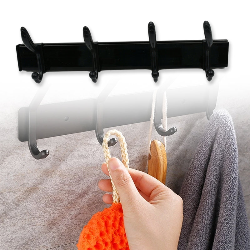 7570 Cloth Hanger Wall Door Hooks Rail For Hanging Clothes For Hanging Hook Rack Rail Extra Long Coat Hanger Wall Mount For Clothes Jacket Hats 6 Hook With Eco-friendly Liquid Adhesive Glue