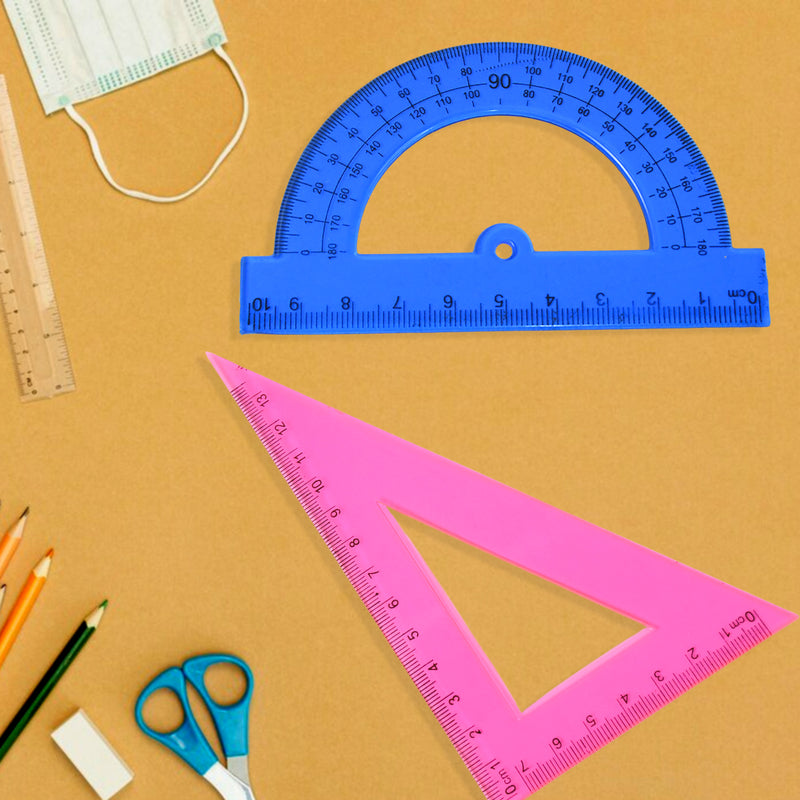 4-piece Geometry Set Triangle Ruler Protractor Straight Ruler