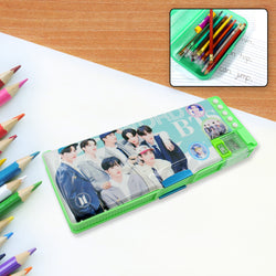 4251 Multipurpose Compass Box Pencil Box With 2 Compartments For School Cartoon Printed Pencil Case For Kids Birthday Gift For Girls  Boys Cartoon Printed Pencil Case For Kids.