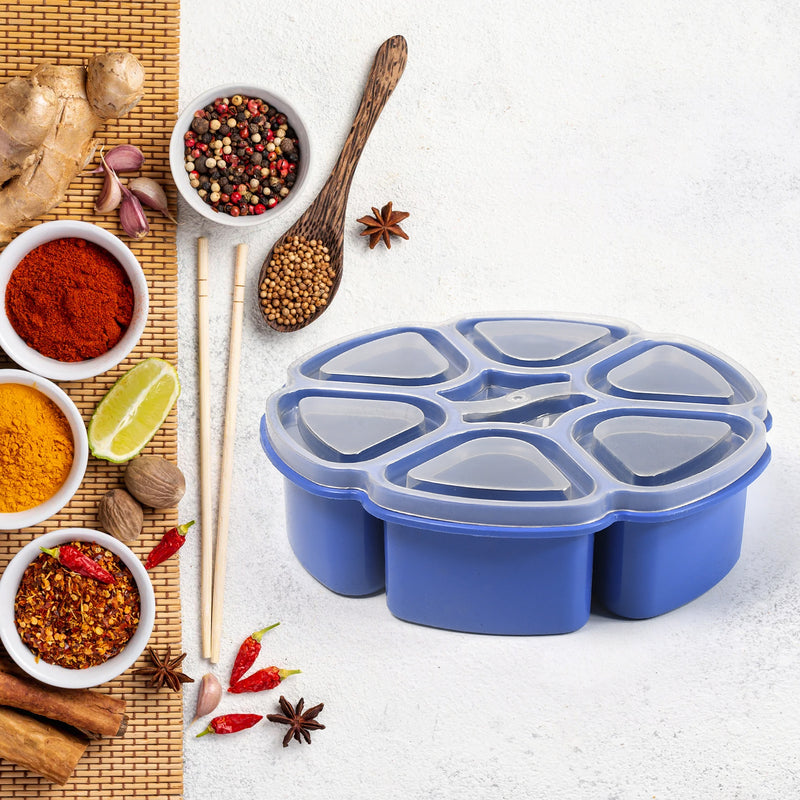 7185 Unique Design Multipurpose Masala  Spice Box Container Spice Box For Kitchen  Masala Container  ( Plastic 7 Section )